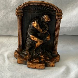 The Thinker Solid Bronze Bookend